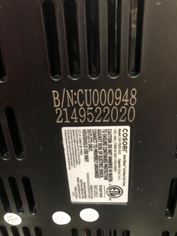 Photo 4 of COSORI Dual Blaze 6.8-Quart Air Fryer, No Preheat & No Shake, Precise Temps Prevent Overcooking, Heating Adjusts for a True Air Fry, Bake, Toast, and Broil, Fast Cooking, 1100+ In-App Recipes, 1750W
