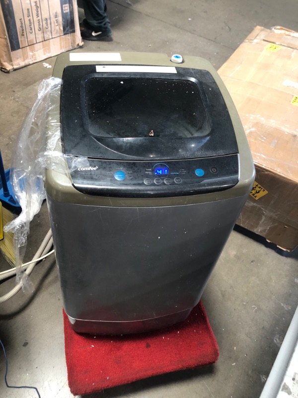 Photo 2 of ***PARTS ONLY*** COMFEE' Portable Washing Machine, 0.9 cu.ft Compact Washer With LED Display, 5 Wash Cycles, 2 Built-in Rollers, Space Saving Full-Automatic Washer, Ideal Laundry for RV, Dorm, Apartment, Magnetic Gray
