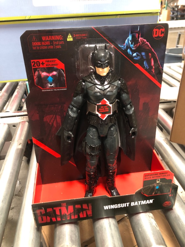 Photo 2 of Dc Comics, Batman 12-Inch Wingsuit Action Figure with Lights and Phrases, Expanding Wings, the Batman Movie Collectible Multi
