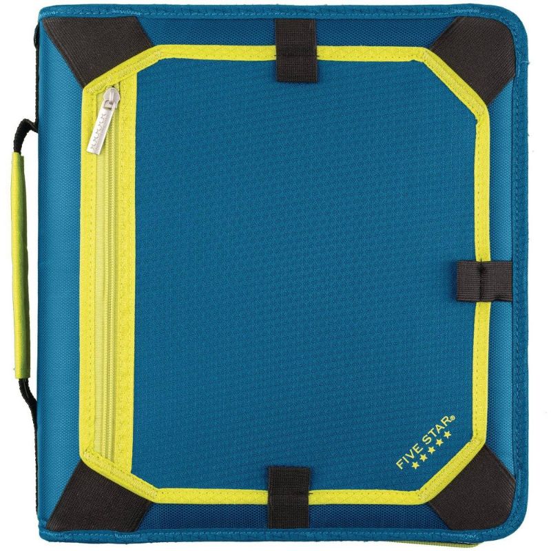 Photo 1 of Five Star 580 Sheet 2" Zipper Ring Binder Teal Blue/Lime
