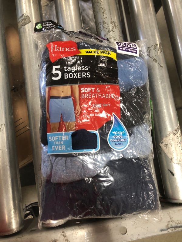 Photo 2 of SIZE 2XL-Hanes Big Men S 5-Pack FreshIQ ComfortSoft Boxer with ComfortFlex Waistbands
