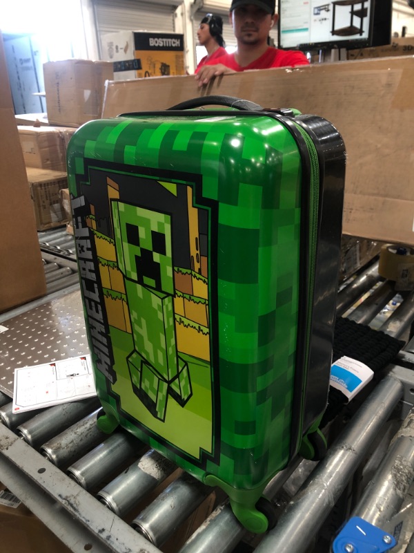 Photo 2 of Minecraft Kids' ABS Creeper Hardside Carry On Suitcase

