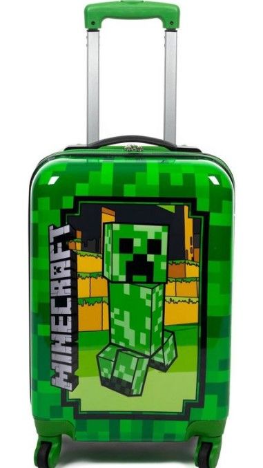 Photo 1 of Minecraft Kids' ABS Creeper Hardside Carry On Suitcase

