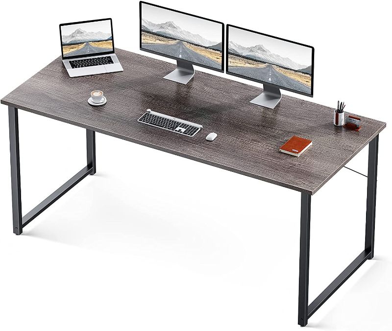 Photo 1 of Coleshome 63x20 Inch Computer Desk, Modern Simple Style Desk for Home Office, Study Student Writing Desk,Grey Oak
