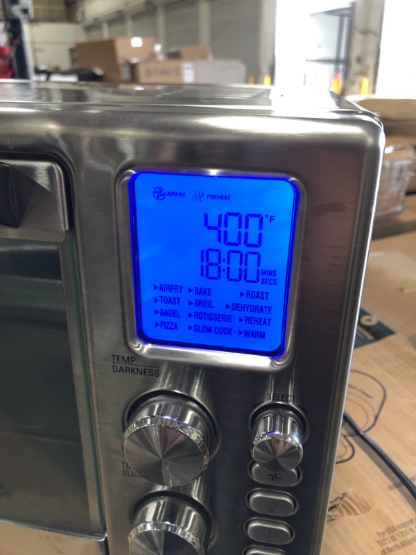 Photo 1 of Emeril Lagasse Power Air Fryer 360 Better Than Convection Ovens Hot Air Fryer Oven, Toaster Oven, Bake, Broil, Slow Cook and More Food Dehydrator, Rotisserie Spit, Pizza Function Cookbook Included (Stainless Steel)
