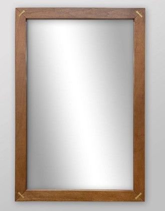 Photo 1 of 24" x 36" Wooden Wall Mirror Brown - Threshold™

