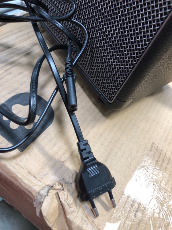 Photo 2 of ***PARTS ONLY*** Marshall Tufton Portable Bluetooth Speaker - Black
**INCOMPLETE POWER CORD, WAS NOT TESTED** 
