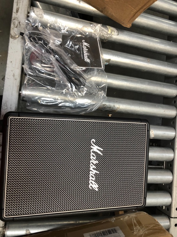 Photo 5 of INCOMPLETE!!!! Marshall Tufton Portable Bluetooth Speaker - Black
**INCOMPLETE POWER CORD, WAS NOT TESTED** 
