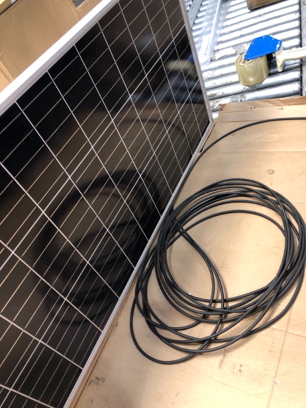 Photo 2 of **MISSING PARTS AND DAMAGE WIRED**
HQST 100 Watt 12V Monocrystalline Solar Panel with Solar Connectors, High Efficiency Module PV Power for Battery Charging Boat, Caravan, RV and Any Other Off Grid Applications

