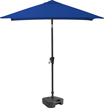 Photo 1 of 9ft Square Tilting Cobalt Blue Fabric Patio Umbrella