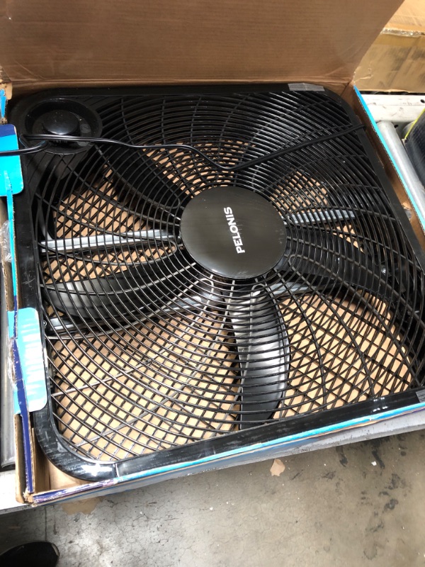 Photo 2 of Pelonis Pfb50a2abb-v 3-speed Box Fan for Full-force Circulation with Air Conditioner, Black, 2020 New Model
