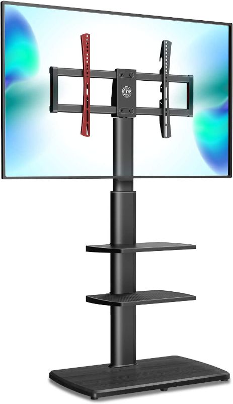 Photo 1 of **parts only**
FITUEYES TV Stand for Max 65 Inch TVs Tall Floor TV Stands with Sturdy Wood Base Universal Corner Stand for Flat Panel Screen TVs Height Adjustable Shelves,Black
