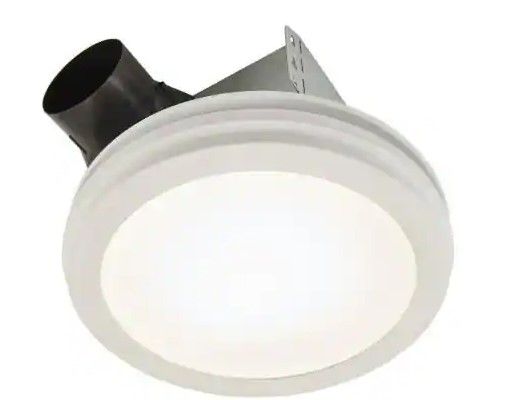 Photo 1 of Broan-NuTone
Roomside Series Decorative White 80 CFM Ceiling Bathroom Exhaust Fan with Round LED Panel and Beveled Frame ENERGY STAR