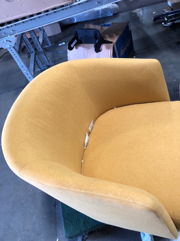 Photo 3 of Amazon Brand - Rivet Coen Modern Upholstered Accent Swivel Chair, 30"W, Maize Yellow
