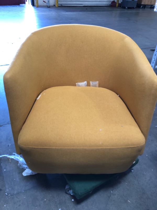 Photo 2 of Amazon Brand - Rivet Coen Modern Upholstered Accent Swivel Chair, 30"W, Maize Yellow
