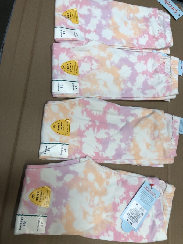 Photo 2 of pack of 4- Toddler Girls' Tie-Dye Leggings - Cat & Jack™ Light- size 4T