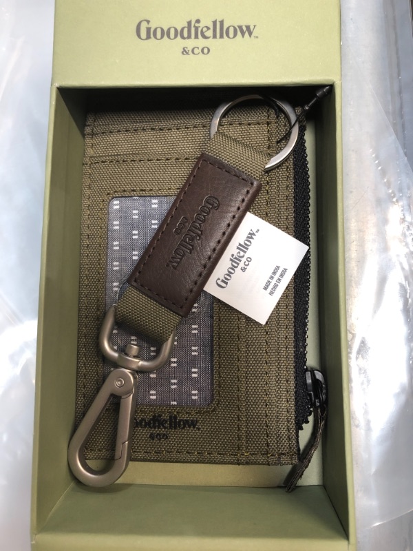 Photo 2 of Men's Nylon Card Case with Key Fob Set - Goodfellow & Co™ Green

