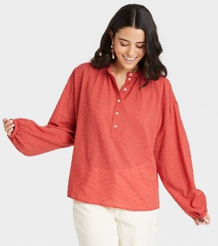 Photo 1 of Medium Women's Balloon Long Sleeve Poet Blouse - Universal Thread™ MEDIUM

