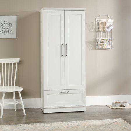 Photo 1 of **MISSING KEYS**
Sauder Homeplus Wardrobe/Storage Cabinet, Soft White Finish
