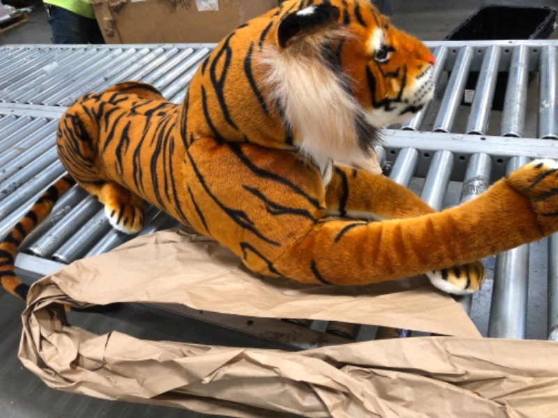 Photo 3 of Melissa & Doug Giant Tiger - Lifelike Stuffed Animal (over 5 feet long)
