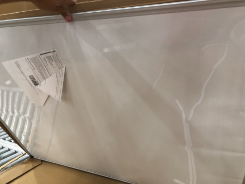 Photo 1 of (MINOR DAMAGE) T-SIGN MAGNETIC DRY ERASE WHITEBOARD 48 X 36 INCH, 4 X 3 LARGE WHITE BOARD
**MINOR DENTS**