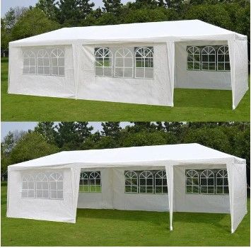 Photo 1 of (DAMAGED)Zeny 10'x 30' White Gazebo Wedding Party Tent Canopy With 6 Windows & 2 Sidewalls-8
**DAMAGED COMPONENT**