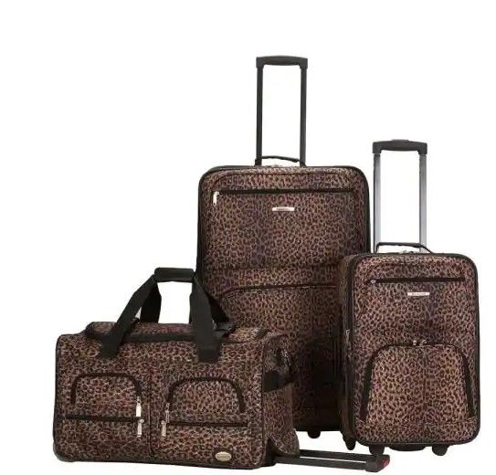 Photo 1 of Rockland
Vara Expandable 3-Piece Softside Luggage Set, Leopard