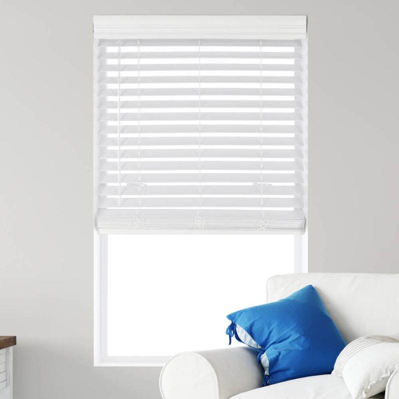 Photo 1 of 2 Inch Deluxe Cordless Faux Wood Blinds

