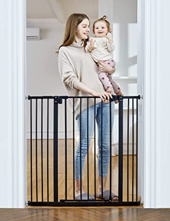 Photo 1 of InnoTruth Extra Tall Baby Gate for Stairs and Doorways, 29”to 39.6” Adjustable Width with 36”Height,Dog Gate with Wall Pressure Mounted Frame, Auto Close Baby Gates for Toddler and Pet, Black
