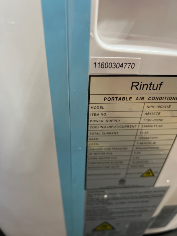 Photo 7 of **MISSING PARTS**INCOMPLETE** Portable Air Conditioner - Rintuf 2022 14000 BTU Portable AC Unit Cools up to 700 Sq.Ft Also as Dehumidifier & Fan, with Remote Control 24H Timer Window Kit Exhaust Hose for Home Living Rooms Bedroom