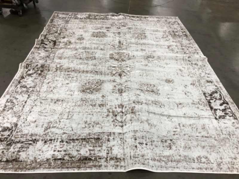 Photo 1 of 11'9"X9' CREAM AND BROWN RUG 