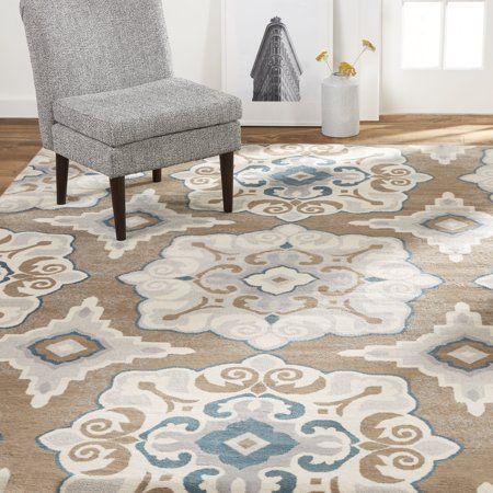 Photo 1 of 7 Ft. 10 in. X 10 Ft. 5 in. Tremont Area Rug, Taupe & Blue