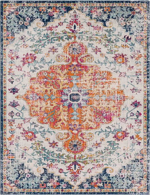 Photo 1 of Artistic Weavers Odelia Vintage Bohemian Area Rug,7'10" x 10'3",Orange/Navy
