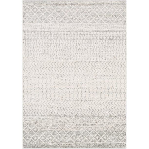 Photo 1 of 9 Ft. 3 in. X 12 Ft. 6 in. Elaziz Area Rug, Light Gray, Medium Gray & White