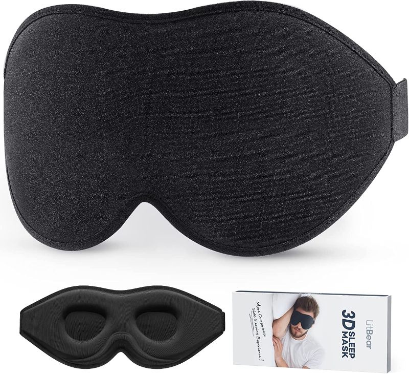 Photo 1 of LitBear Eye Mask for Sleeping, Sleep Masks for Women Men Side Sleeper 2022 Light Blocking, 3D Contoured Cup Sleeping Mask, Soft Breathable Sleep Eye Mask with Adjustable Elastic Strap for Flight Nap
