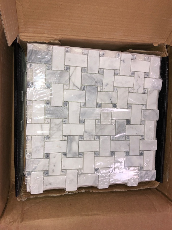 Photo 3 of 7 cases- MSI Cressa Herringbone 12 in. x 12 in. x 10 mm Honed Marble Mosaic Tile (9.4 sq. ft. / case)