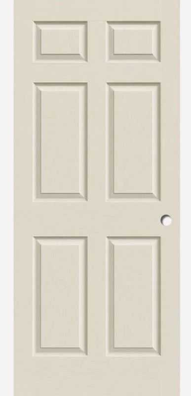 Photo 1 of 30-in x 80-in Primed 6-panel Hollow Core Primed Molded Composite Slab Door
