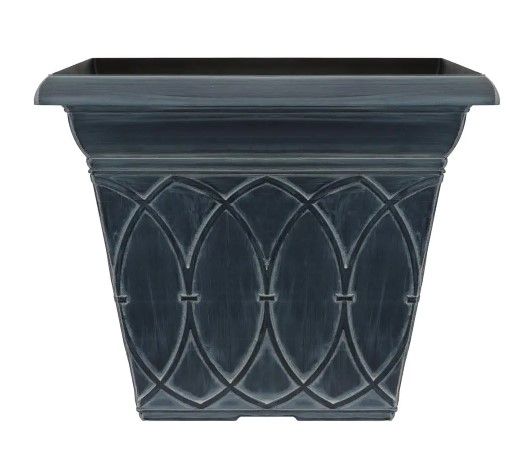 Photo 1 of 14.5 in. Durham Chalk Wash Plastic Square Planter
2 PACK
