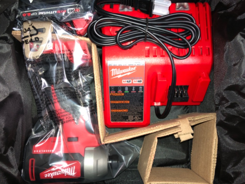 Photo 5 of Milwaukee M18 18V Lithium-Ion Compact Brushless Cordless 1/4 in. Impact Driver Kit W/ (1) 2.0 Ah Battery, Charger & Tool Bag