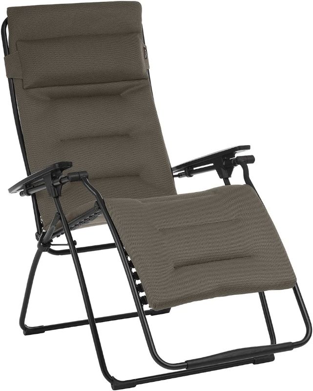 Photo 1 of **BROKEN ARM**
Lafuma Futura XL Air Comfort Zero Gravity Recliner-Black Frame, Taupe Grey
