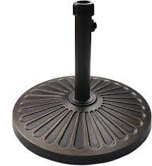 Photo 1 of (CHIPPED OFF LOWER EDGE; COSMETIC DAMAGES)  Sunnyglade 18" 30.2-lbs Heavy Duty Round Antiqued Umbrella Base for Patio, Outdoor - Bronze
