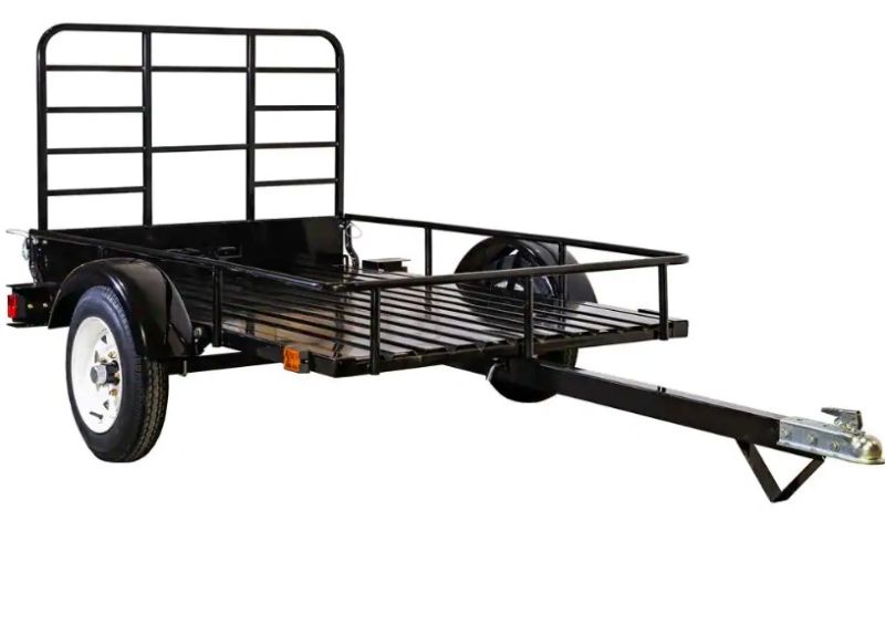 Photo 1 of (MULT. DENTS/SCRATCHES; BROKEN-OFF LIGHT FIXTURE) DK2 4 ft. x 6 ft. 1,295 lbs. Payload Capacity Open Rail Steel Utility Flatbed Trailer