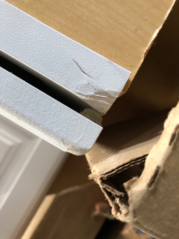 Photo 1 of (CRACKED BASE CORNER; UNEVEN DOOR; DAMAGED DOOR CORNER) Hampton Satin White Raised Panel Stock Assembled Lazy Susan Corner Base Kitchen Cabinet (28.5 in. x 34.5 in. x 16.5 in.)