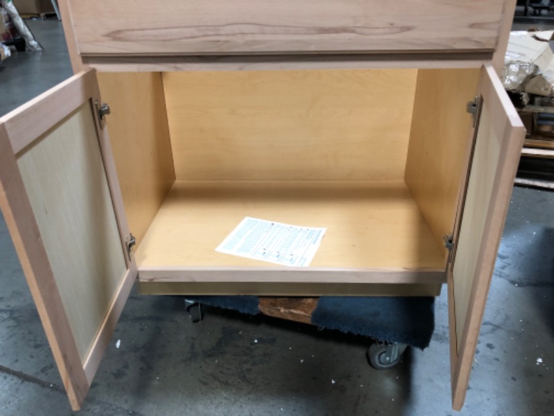 Photo 1 of (DAMAGED BASE; COSMETIC DAMAGES) Hampton Unfinished Recessed Panel Stock Assembled Sink Base Kitchen Cabinet (36 in. x 34.5 in. x 24 in.)
