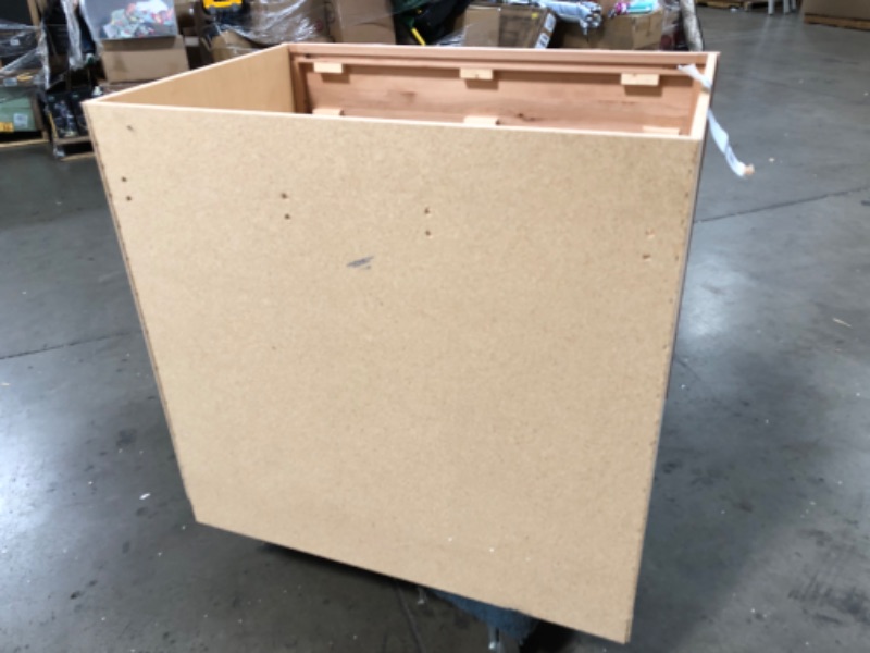 Photo 1 of (DAMAGED BASE; COSMETIC DAMAGES) Hampton Unfinished Recessed Panel Stock Assembled Sink Base Kitchen Cabinet (36 in. x 34.5 in. x 24 in.)
