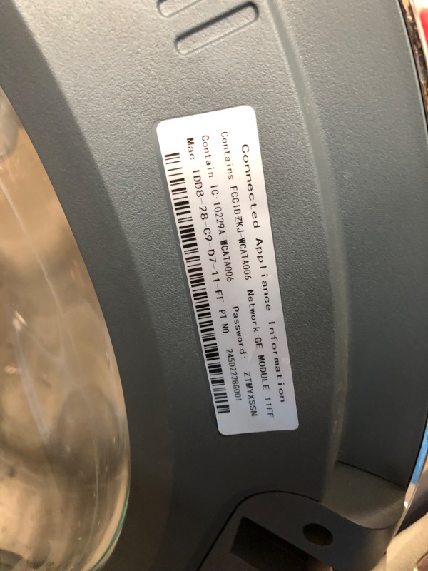 Photo 3 of (MISSING COVERS; SCRATCHED DOOR/FRAME; WATER WITHIN INTERIOR) GE® 5.8 CU. FT. (IEC) CAPACITY WASHER WITH BUILT-IN WIFI SAPPHIRE BLUE - GFW850SPNRS
