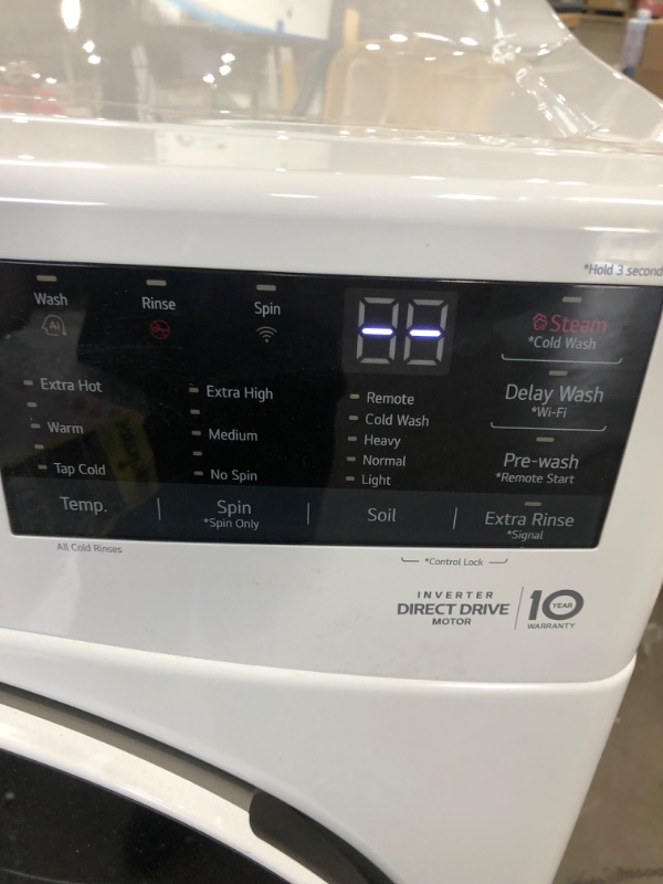 Photo 14 of ***PARTS ONLY*** MAKES LOUD NOISES, LG Electronics 27 in. 4.5 cu. ft.Ultra Large Capacity White Front Load Washer with Steam and Wi-Fi Connectivity