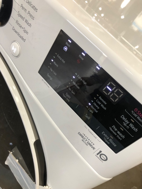 Photo 22 of ***PARTS ONLY*** MAKES LOUD NOISES, LG Electronics 27 in. 4.5 cu. ft.Ultra Large Capacity White Front Load Washer with Steam and Wi-Fi Connectivity