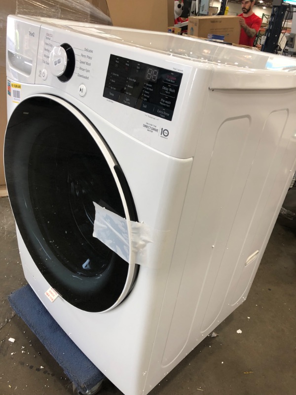 Photo 18 of ***PARTS ONLY*** MAKES LOUD NOISES, LG Electronics 27 in. 4.5 cu. ft.Ultra Large Capacity White Front Load Washer with Steam and Wi-Fi Connectivity