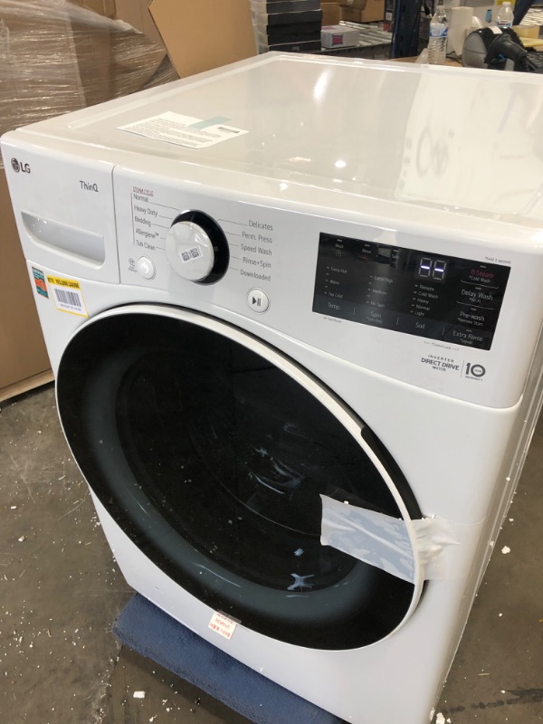 Photo 11 of LG Electronics 27 in. 4.5 cu. ft.Ultra Large Capacity White Front Load Washer with Steam and Wi-Fi Connectivity